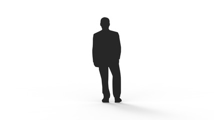 3d rendering of the silhouette of a person isolated in white background