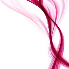 Bright pink abstract waves on a white background