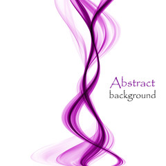 Bright purple abstract waves on a white background