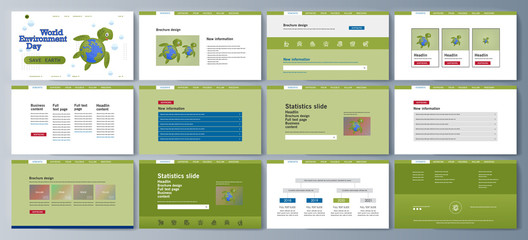 Set of brochures for marketing promoting the idea environmental protection