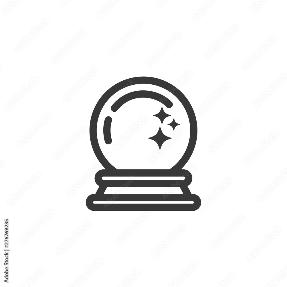 Aufkleber magic crystal ball icon symbol template color editable. simple logo vector illustration for graphic 