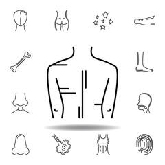 set of human organs men back outline icon. Signs and symbols can be used for web, logo, mobile app, UI, UX