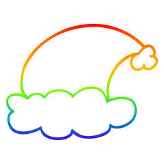 rainbow gradient line drawing cartoon christmas hats