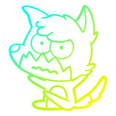 cold gradient line drawing cartoon annoyed fox