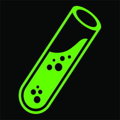 Test tube. Chemical flask with experimental substance. Isolated on white.