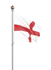Waving England Flag. Background texture. 3d rendering, wave. – Illustration. Isolated on white.
