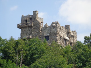 Fototapeta premium Stone castle ruins on a hill