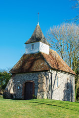Fototapeta na wymiar The church of the good shepherd in Lullington, the smallest church in Sussex, England