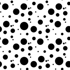 Abstract background with black and white circles. Seamless pattern