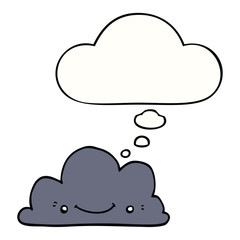 cute cartoon cloud and thought bubble