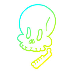 cold gradient line drawing cartoon halloween skull