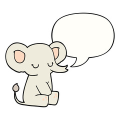 Obraz premium cartoon elephant and speech bubble