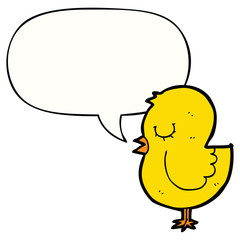 cartoon bird and speech bubble