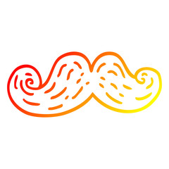 warm gradient line drawing cartoon curly mustache