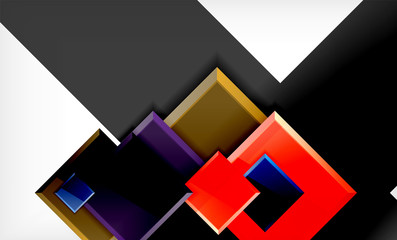 Bright colorful square shape blocks geometrical background