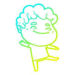 cold gradient line drawing cartoon friendly man