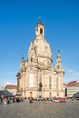 Fototapeta na wymiar Dresden Frauenkirche at the Neumarkt square, Saxony, Germany