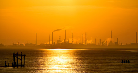 Sunrise at Stanlow Oil Refinery heralding an Industrial Dawn