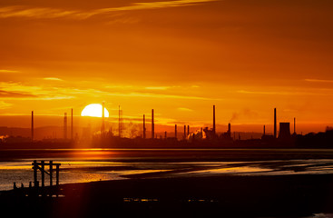 Sunrise at Stanlow Oil Refinery heralding an Industrial Dawn