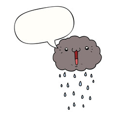 cartoon cloud and speech bubble