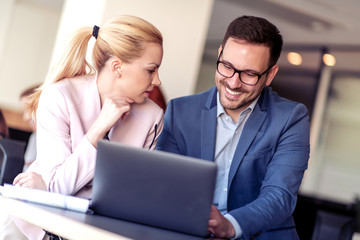Business people working  together