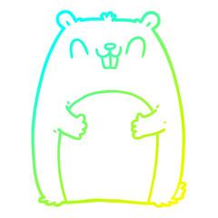 cold gradient line drawing cartoon happy gopher