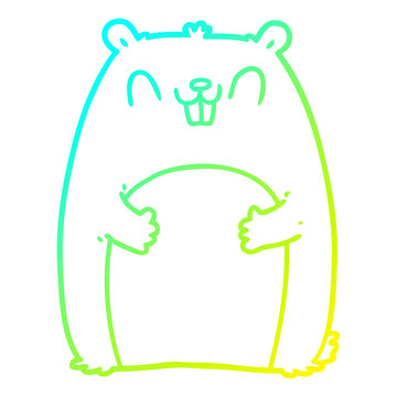 recommend clip art: cold gradient line drawing cartoon happy gopher