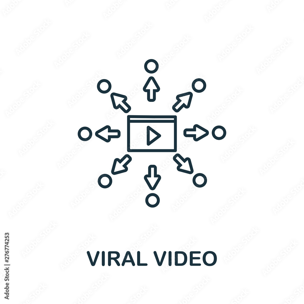 Aufkleber viral video outline icon. thin line concept element from content icons collection. creative viral vi