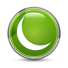 Crescent half moon icon elegant green round button vector illustration