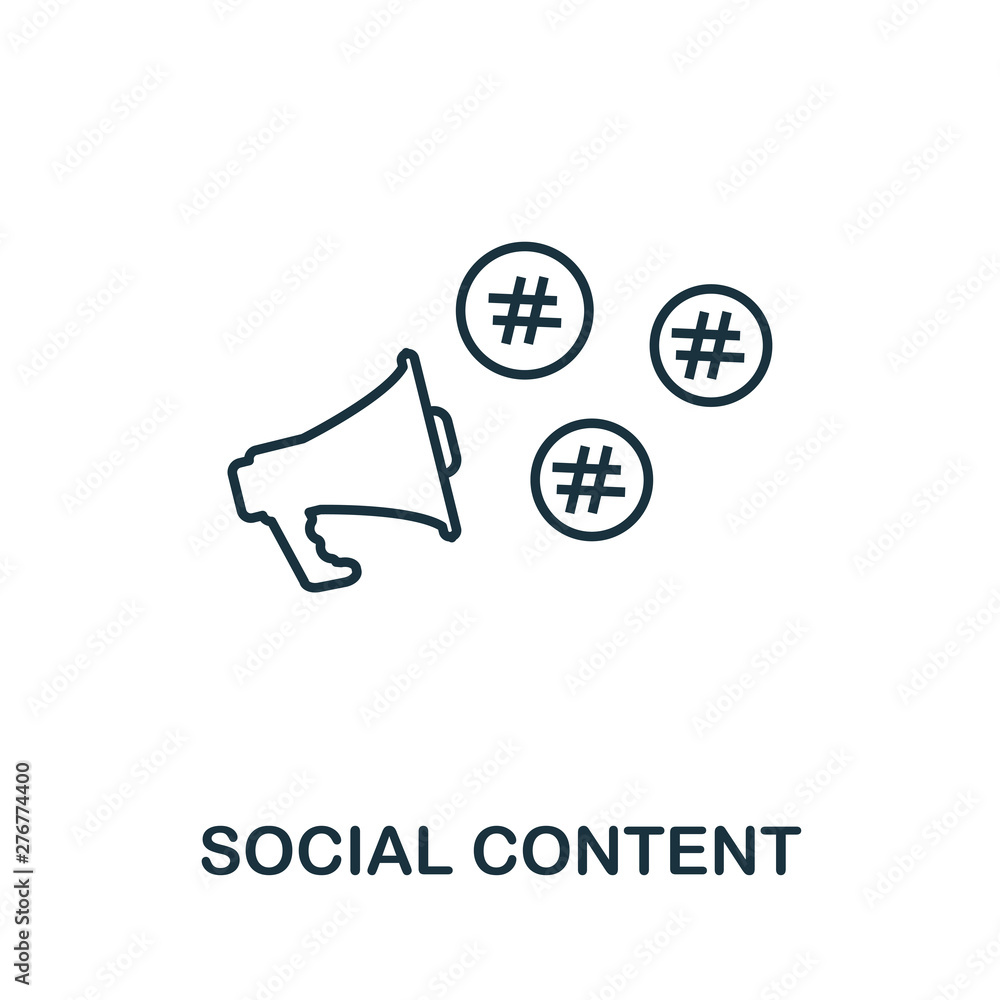 Aufkleber social content outline icon. thin line concept element from content icons collection. creative socia