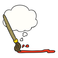 cartoon paintbrush and thought bubble