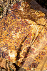 texturas de rocas y arena amarillas y moradas