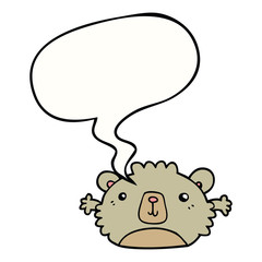 funny cartoon bear and speech bubble