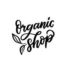 Organic shop lettering logo. Vegan sign.