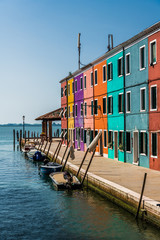 Fototapeta na wymiar Colored houses on the channel