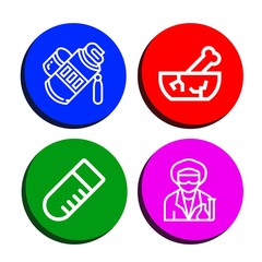 Set of chemist icons such as Tube, Mortar, Test tube, Scientist , chemist