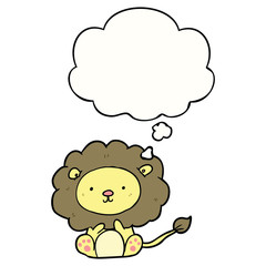 cartoon lion and thought bubble