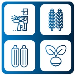 Set of cabbage icons such as Producer, Brussels sprouts, Zucchini, Radish , cabbage