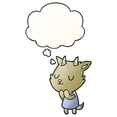 cartoon goat and thought bubble in smooth gradient style