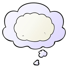 cartoon cloud and thought bubble in smooth gradient style