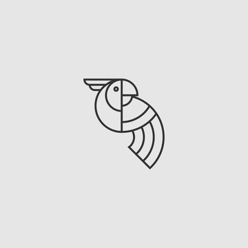 minimalist icon logo parrot bird concept
