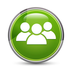 Group icon elegant green round button vector illustration