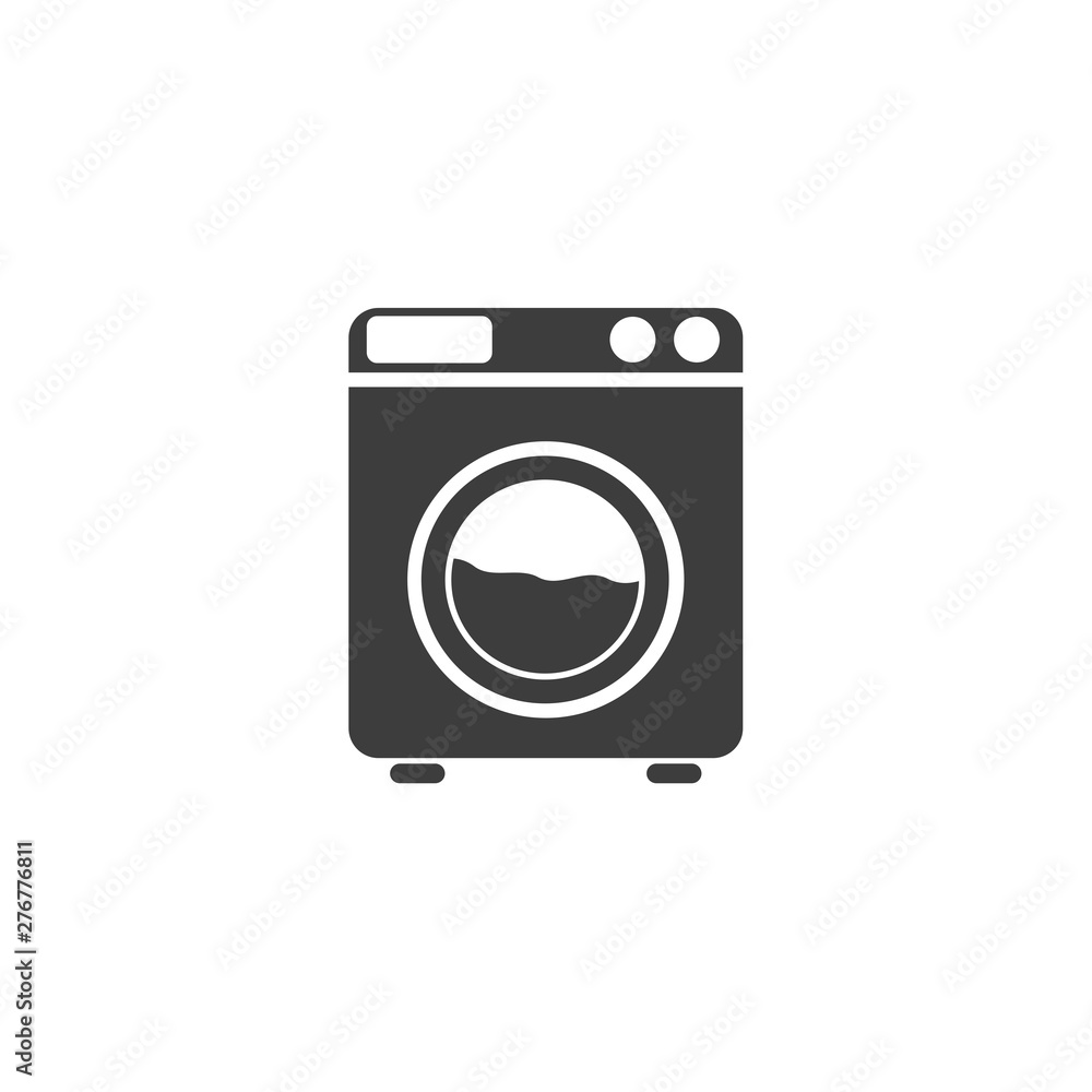 Poster washing machine icon symbol template black color editable. simple logo vector illustration for graph