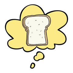 cartoon slice of bread and thought bubble