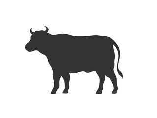 Beef logo. Bull silhouette isolated on white