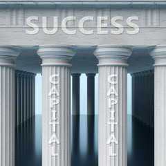 Capital is a vital part and foundation of success, it helps achieving success, prosperity and happiness, it's basic and crucial element of any success in life and work, 3d illustration