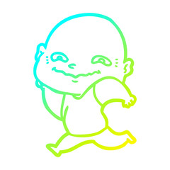cold gradient line drawing cartoon creepy guy