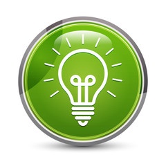 Lightbulb icon elegant green round button vector illustration