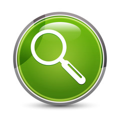 Magnifying glass icon elegant green round button vector illustration