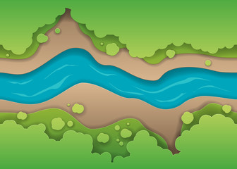 concept of paper river with shadows